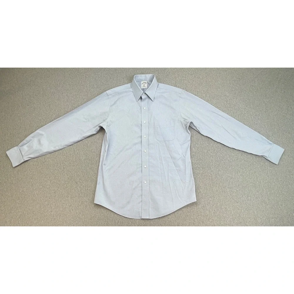 Brooks Brothers Shirt Mens 15 - 34/35 Blue 100% Cotton Regent Button Up